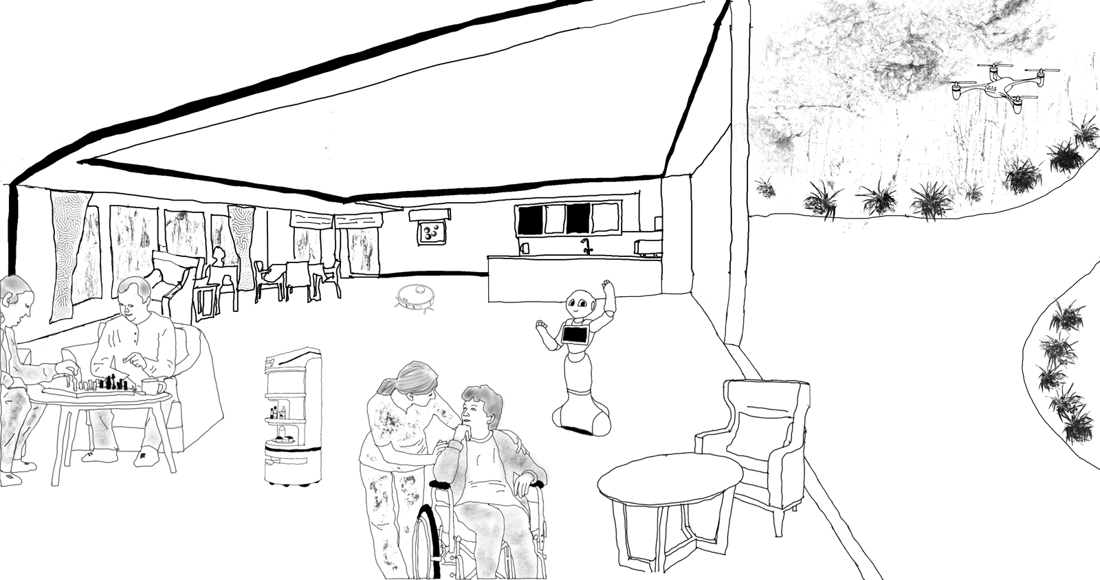 Robots in care home
